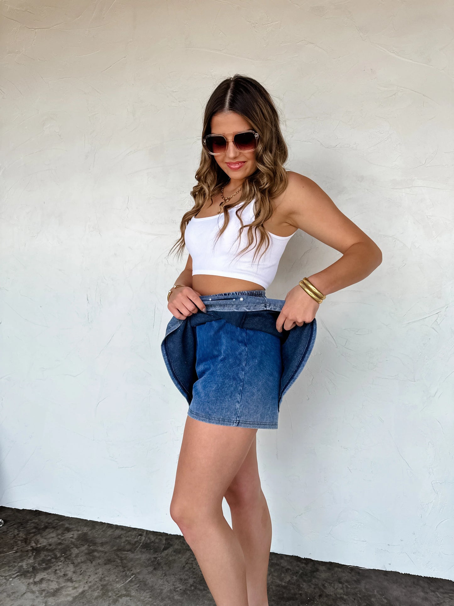 Denim & Pearls Skort