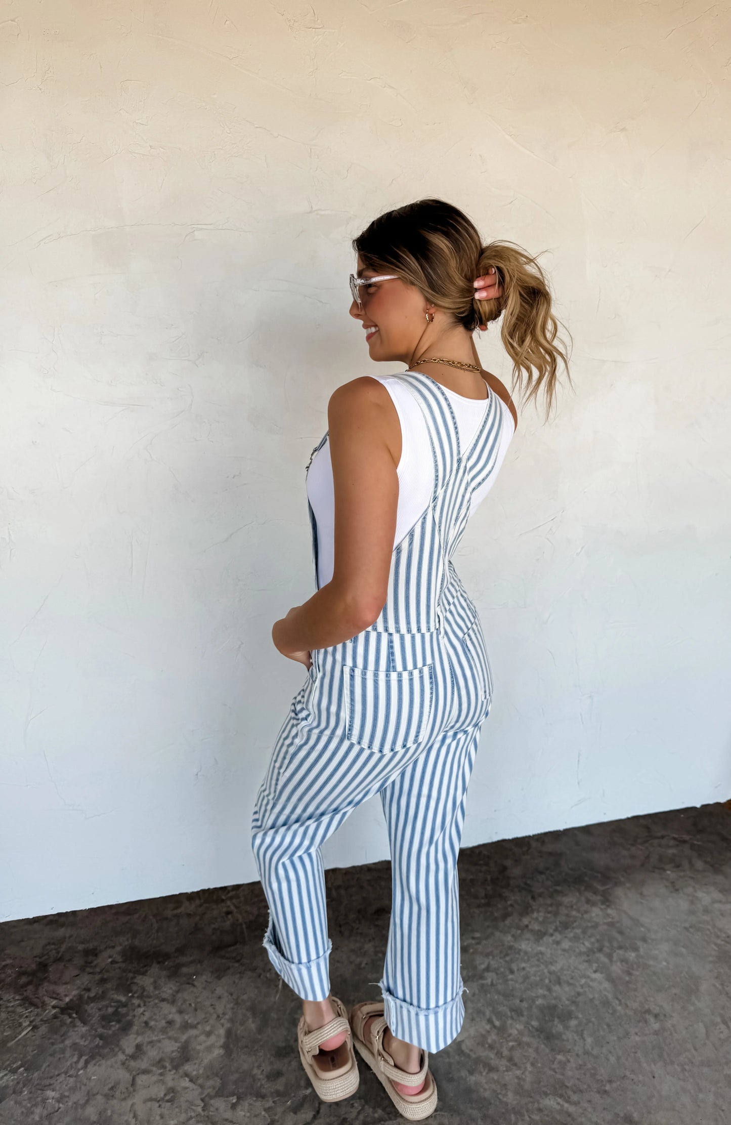 Dahlia Stripe Overalls