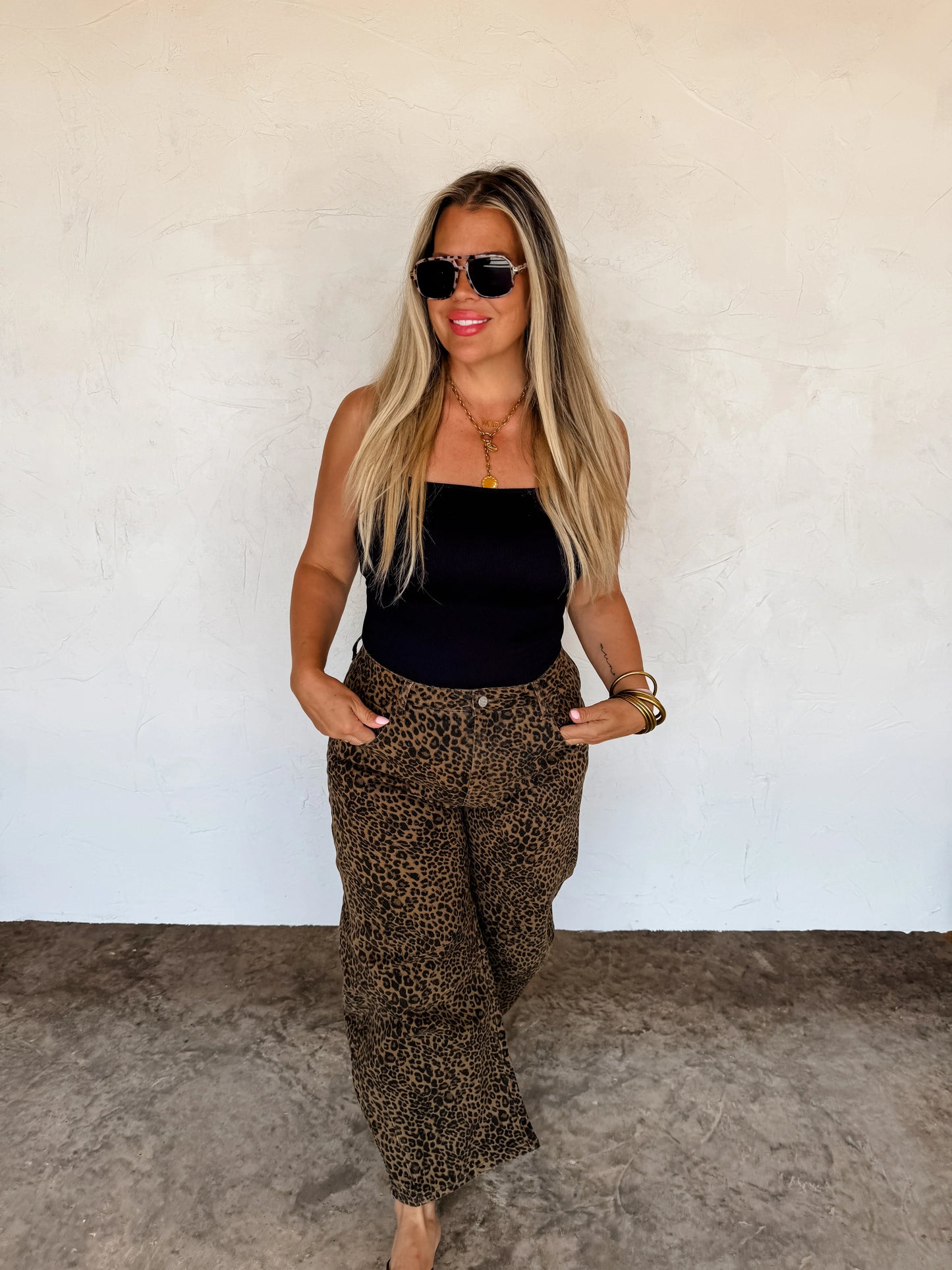 Bex Cheetah Barrel Jeans