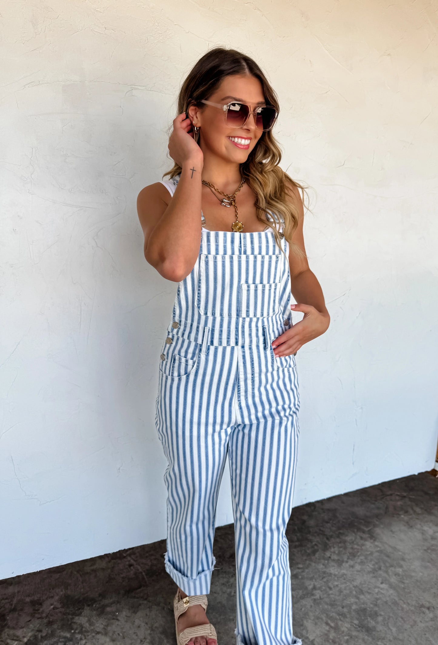 Dahlia Stripe Overalls