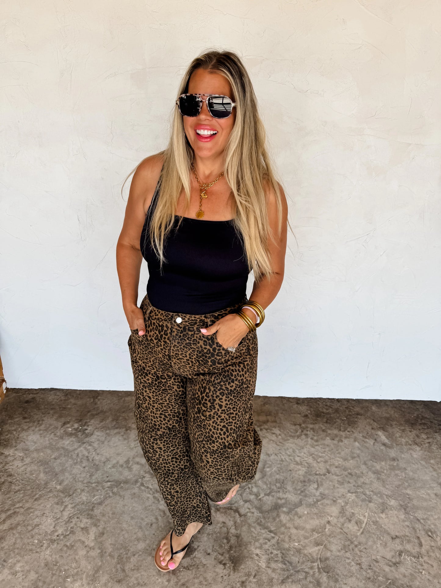 Bex Cheetah Barrel Jeans