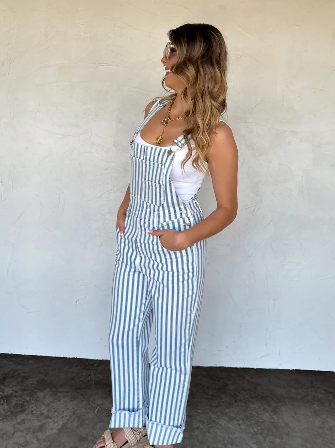 Dahlia Stripe Overalls