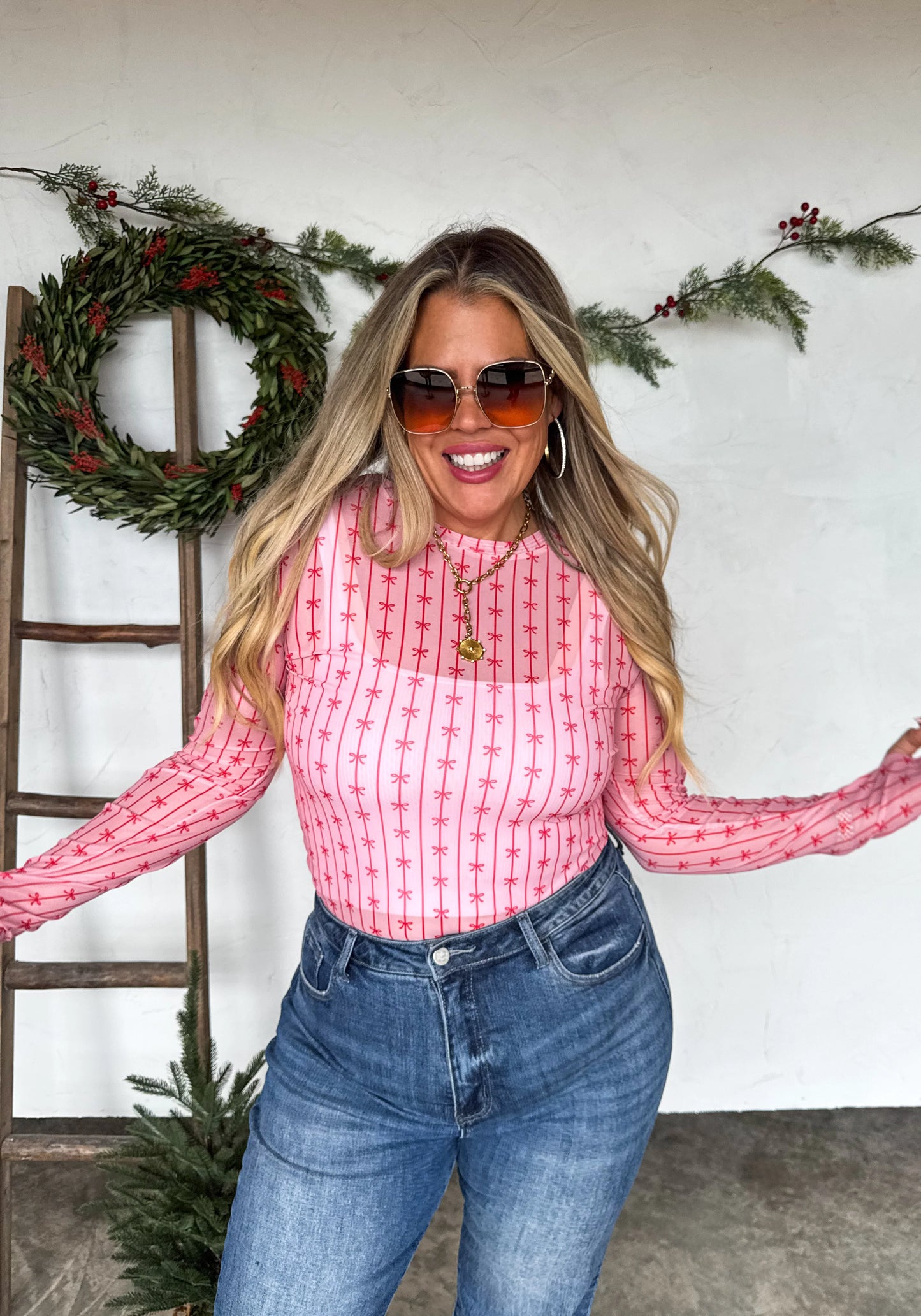 Holiday Dress It Up Mesh Tops