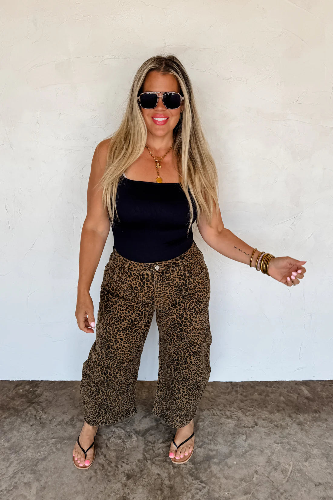 Bex Cheetah Barrel Jeans