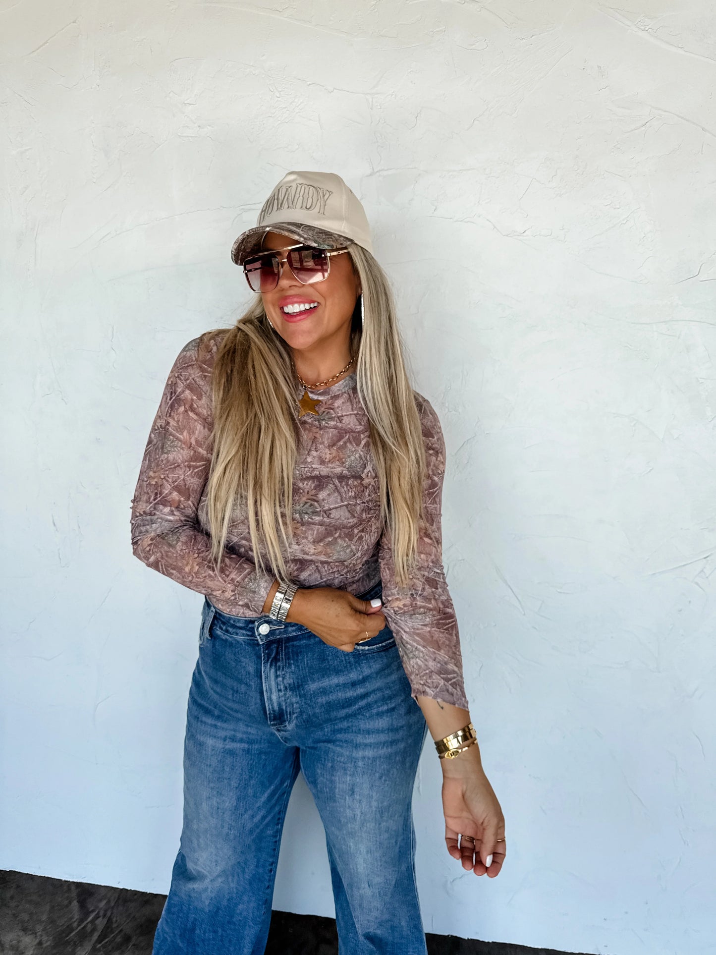 Camo Mesh Top