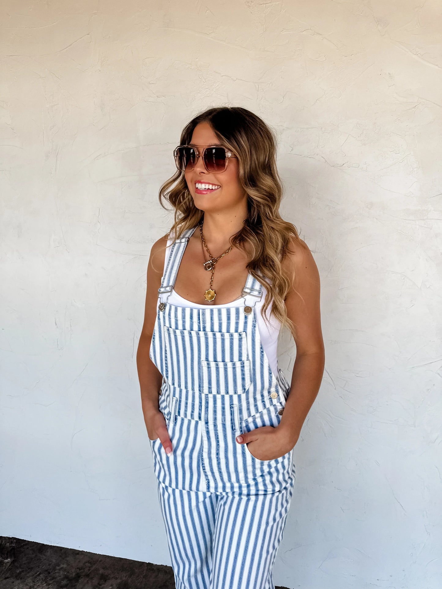 Dahlia Stripe Overalls