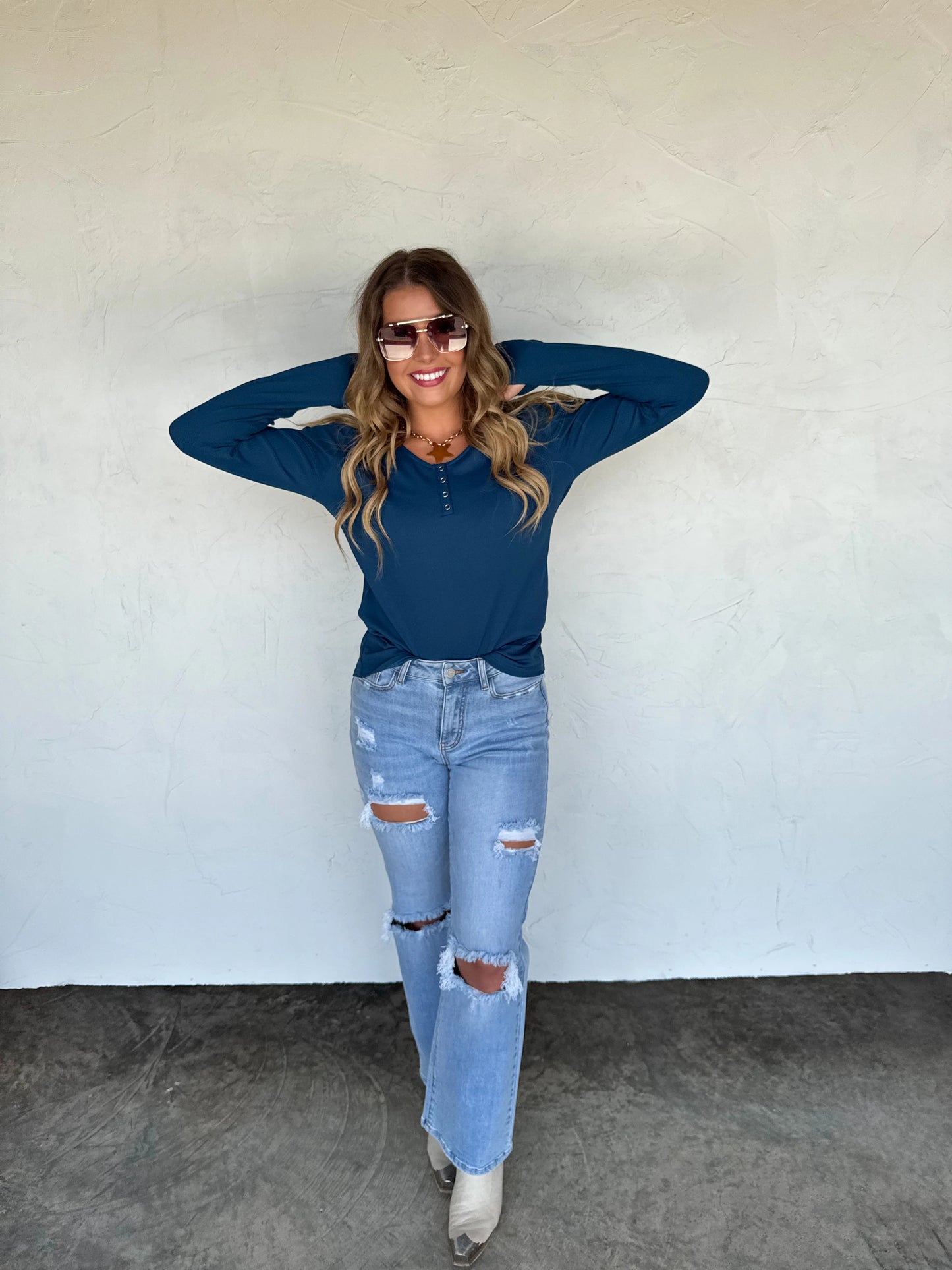Fall Brooklyn Snap Henley Top