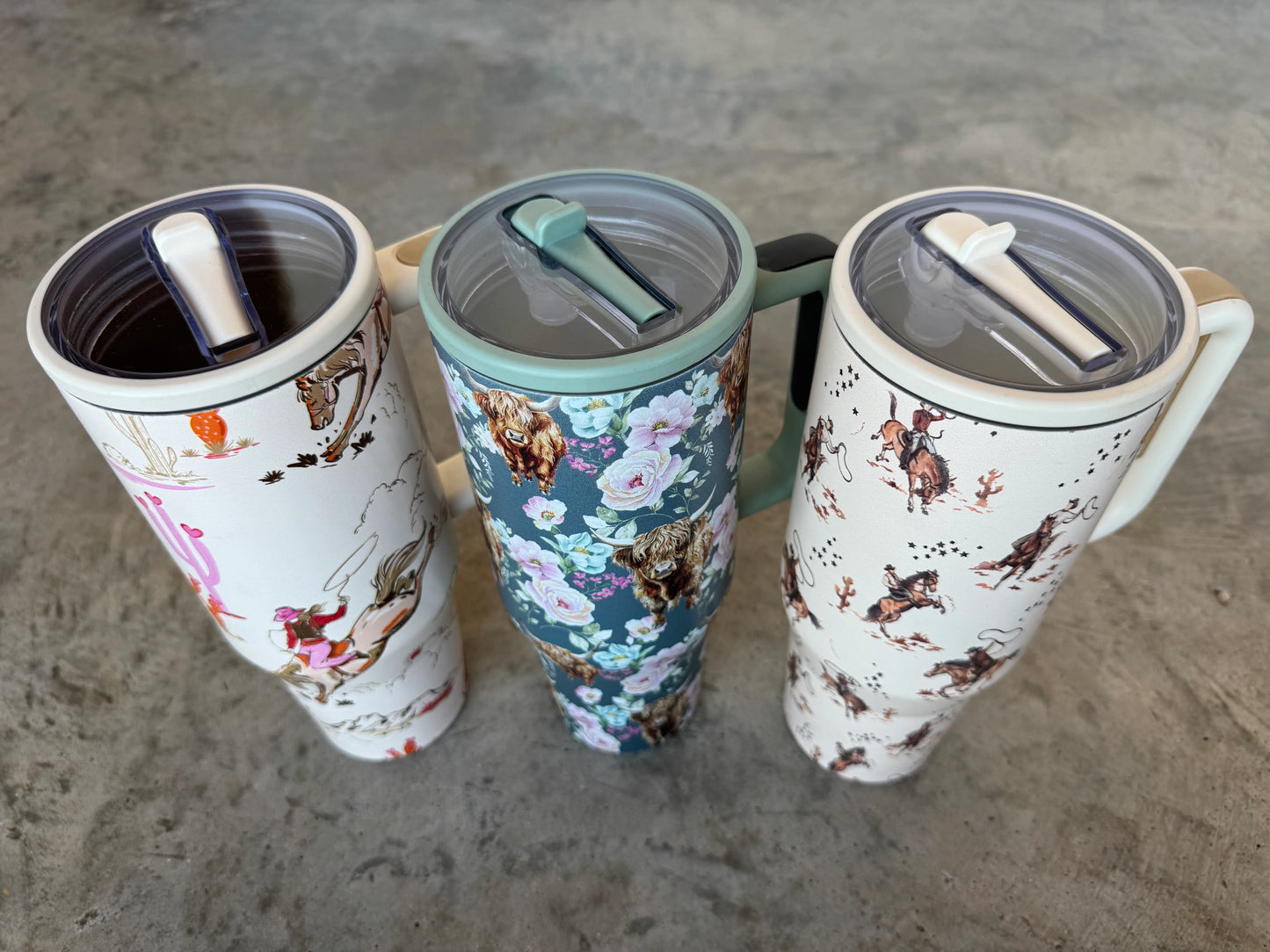 Floral & Western Stainless Steel Tumbler