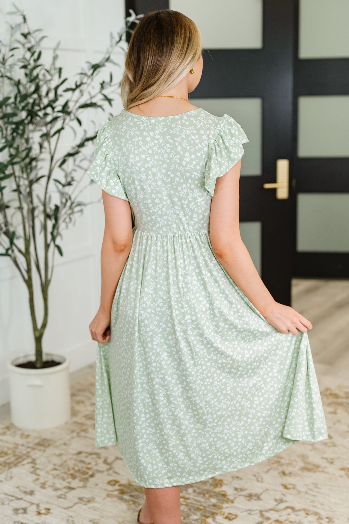 Twirl Me Softly Flutter Sleeve Dress