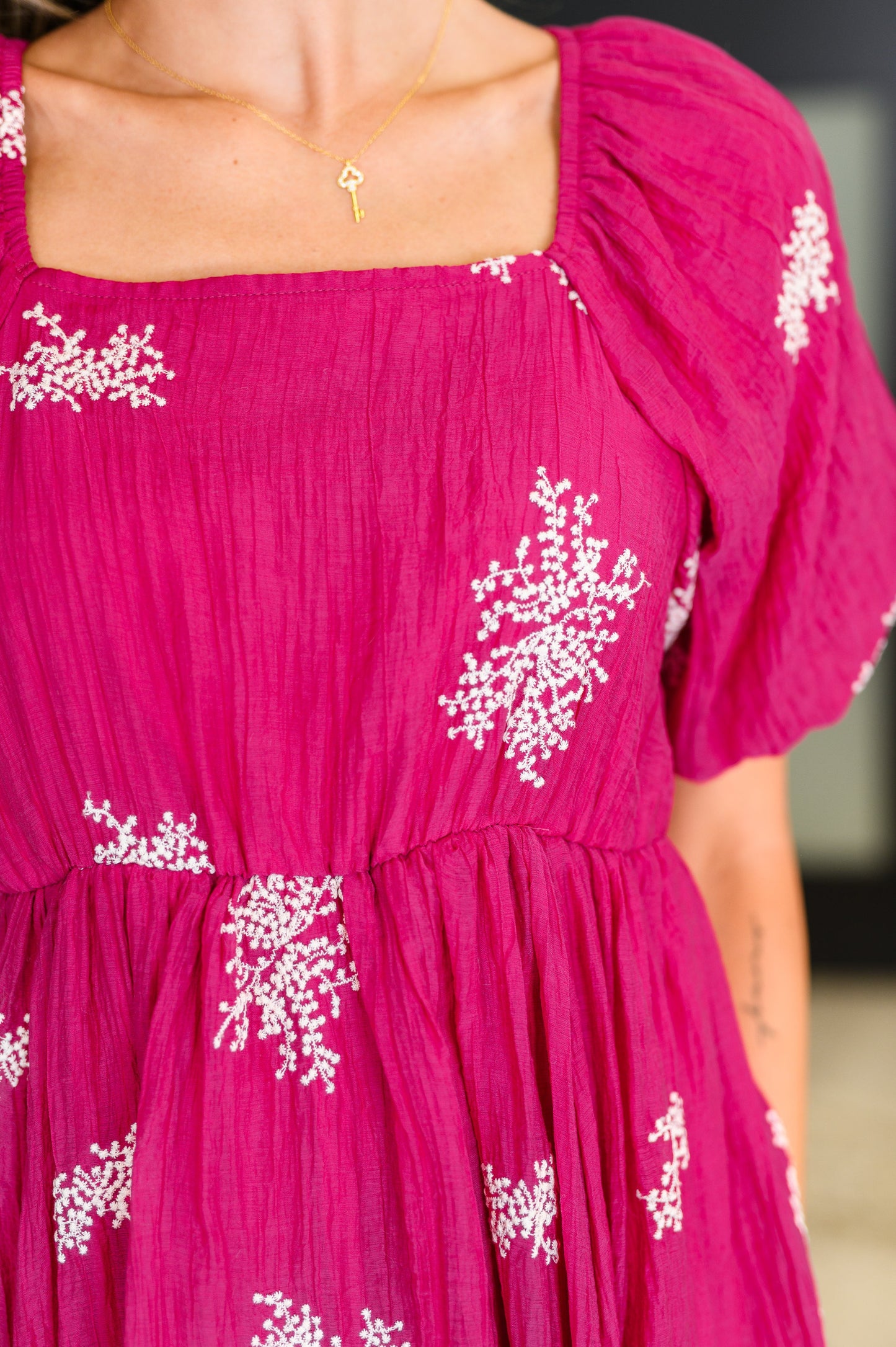 Twirl in Bloom Square Neck Dress