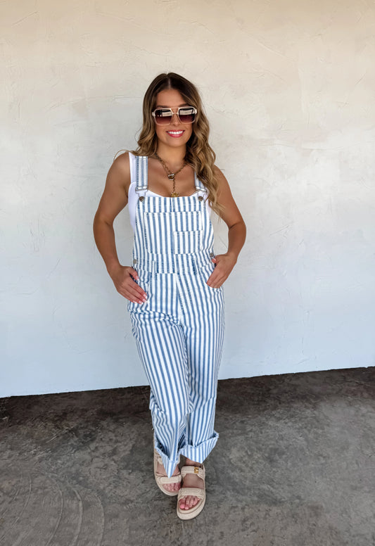 Dahlia Stripe Overalls