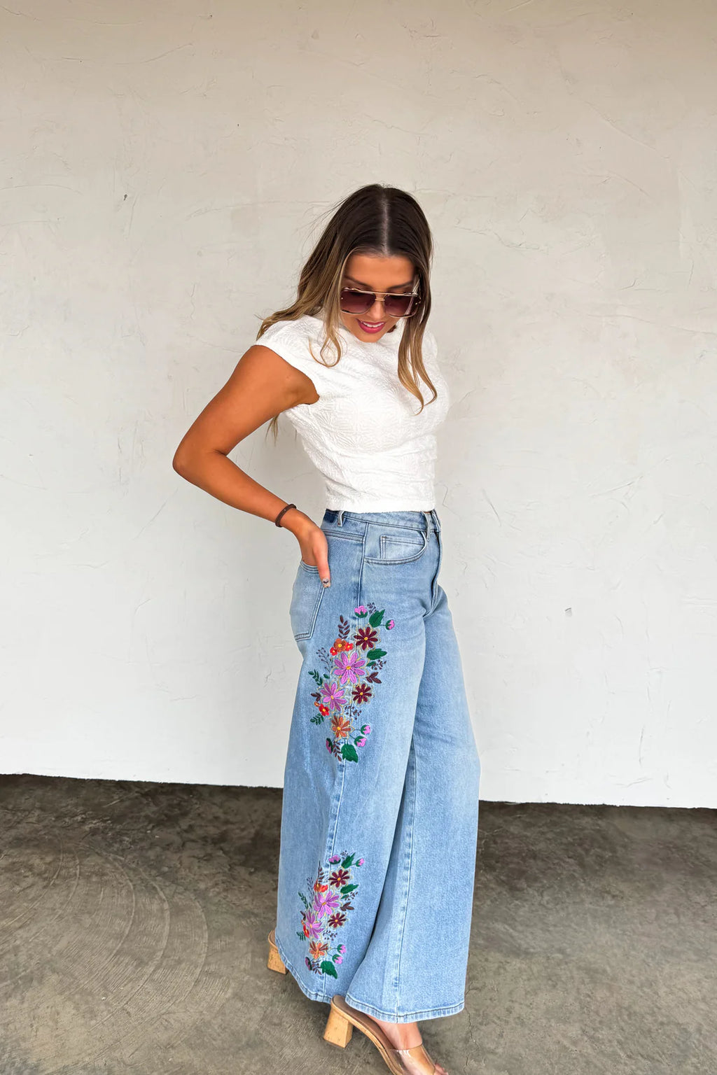 Evie Floral Embroidered Jeans