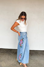 Evie Floral Embroidered Jeans