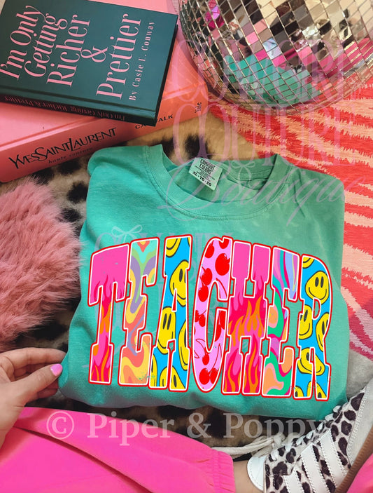 Neon Swirl Teacher Tee
