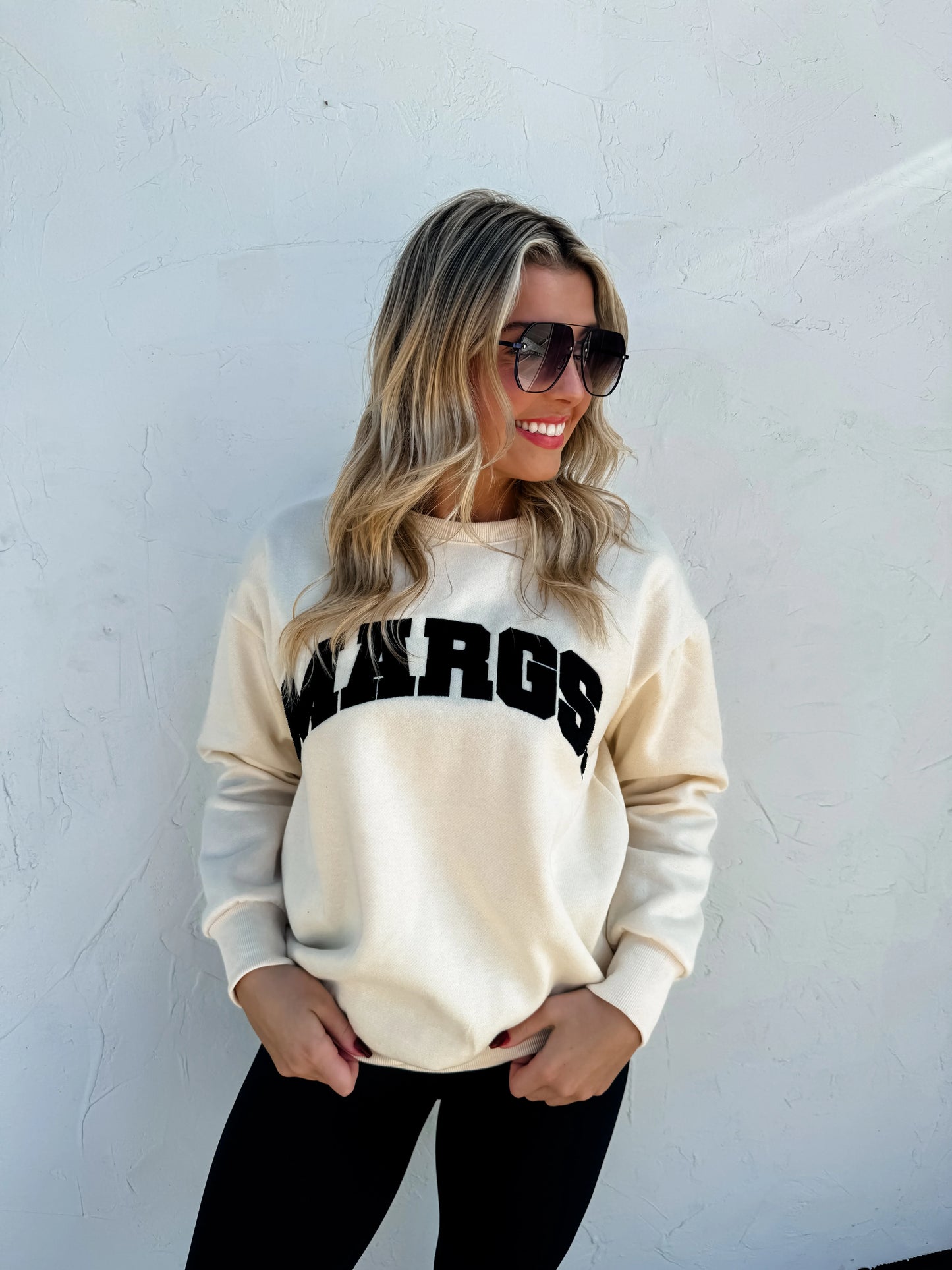 Margs Sherpa Letter Sweatshirt