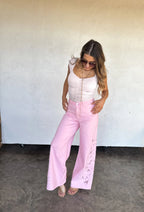 Lainey Lace Wide Leg Jeans