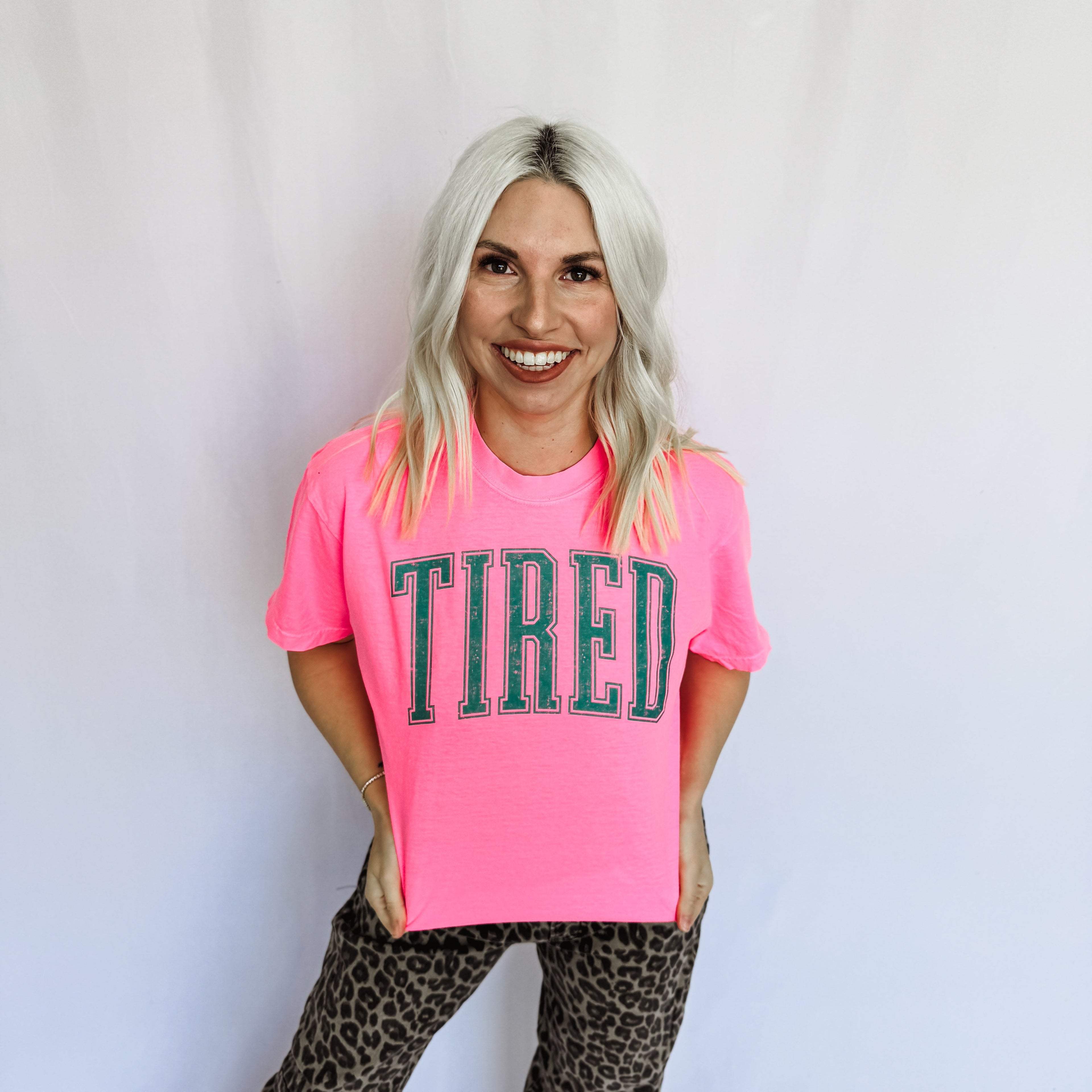 Tired Hot Pink Graphic Tee