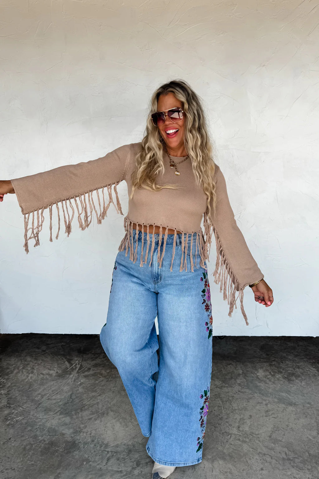 Evie Floral Embroidered Jeans