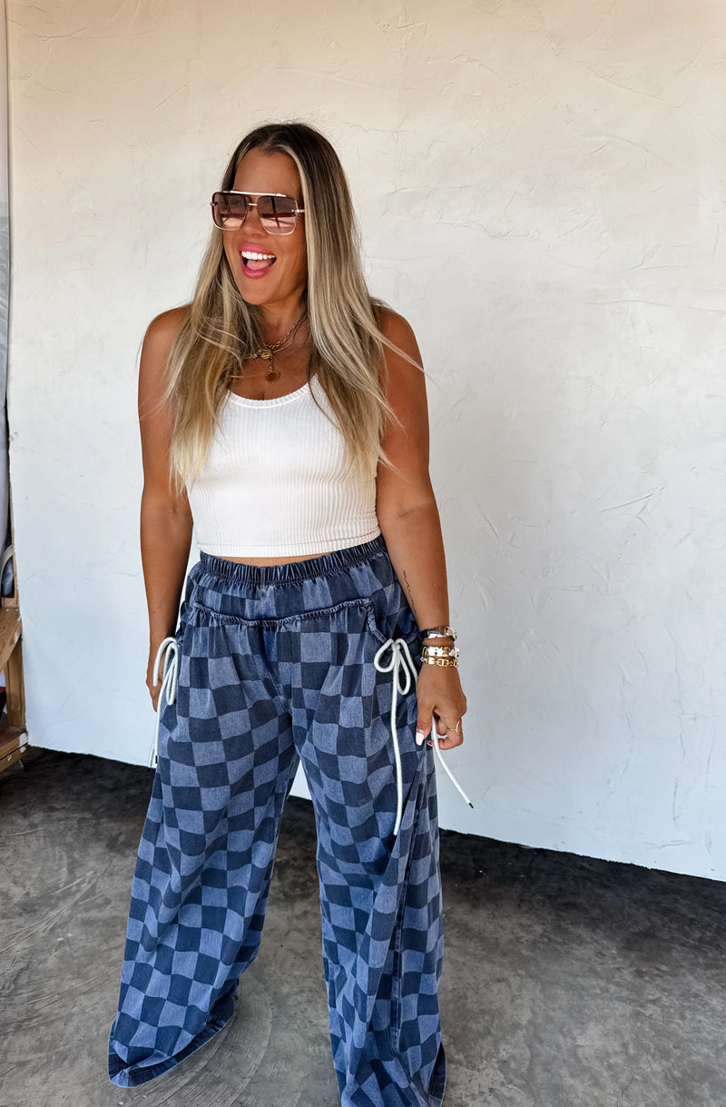 Go With The Flow Checker Pants