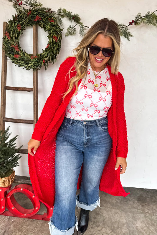 Poppy Knit Popcorn Cardigan
