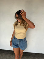 Spring Harley Cap Sleeve Basic Top