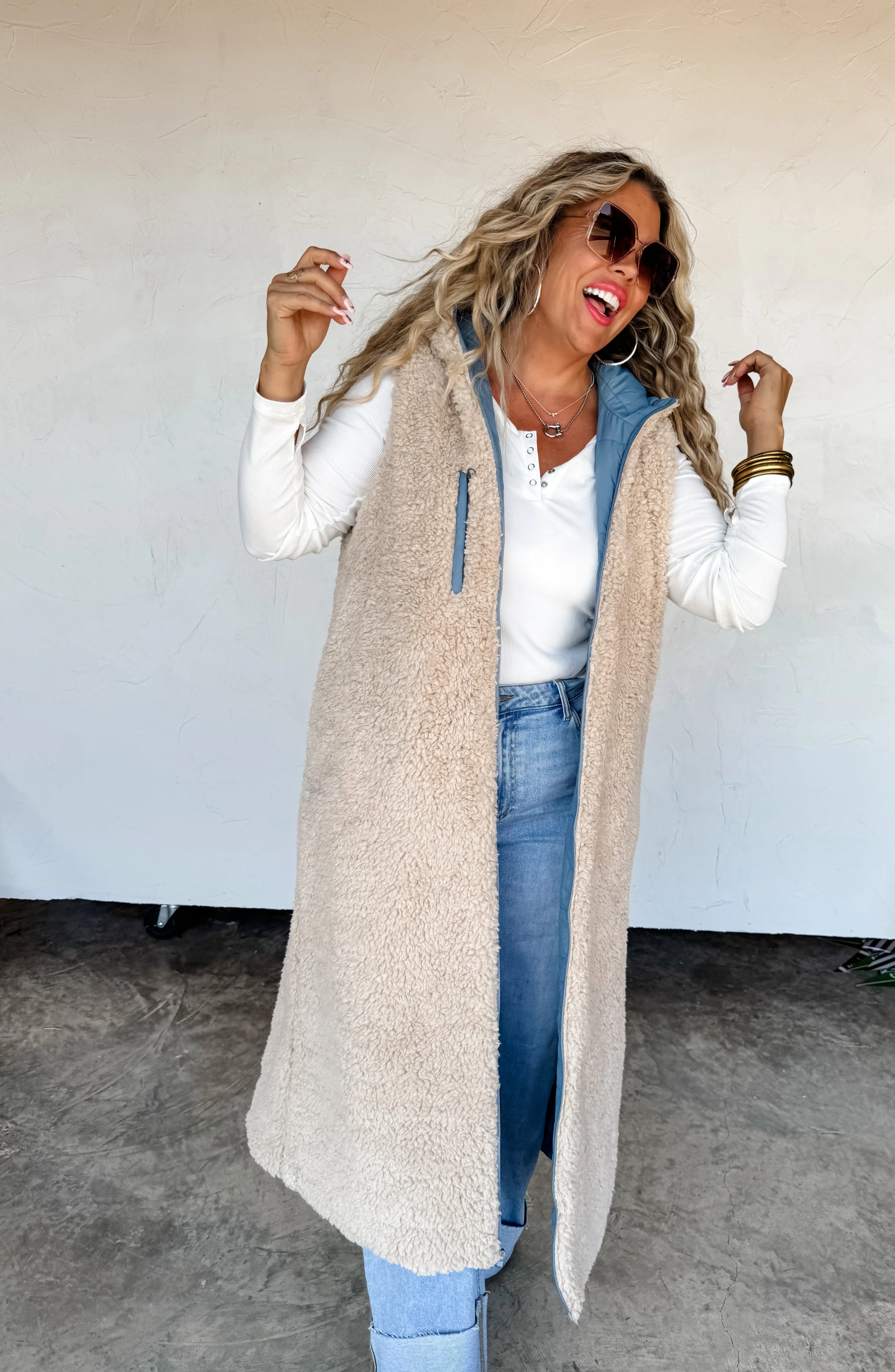 Reversible Sherpa Puffer Vest