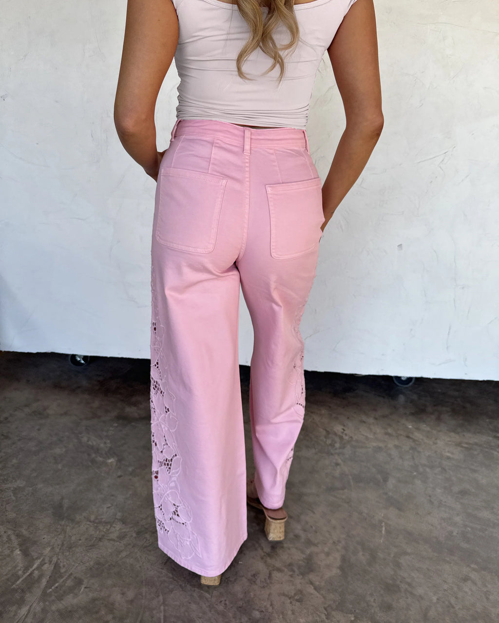 Lainey Lace Wide Leg Jeans