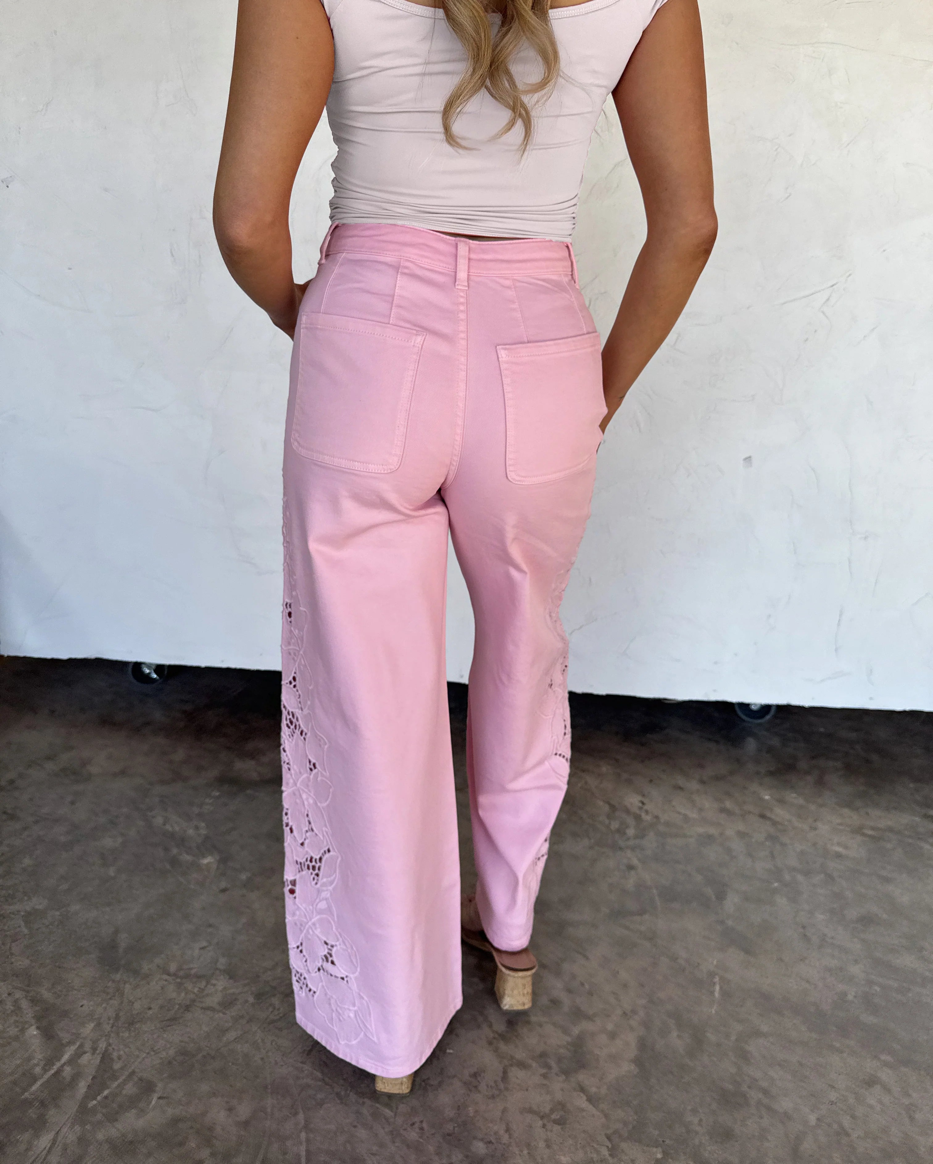 Lainey Lace Wide Leg Jeans