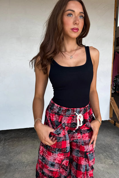 Plaid Behavior Wide Leg Pants