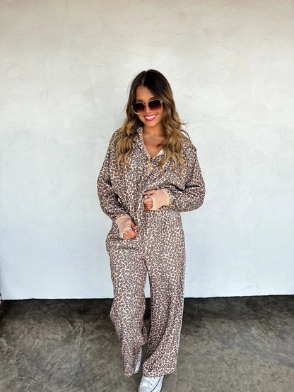 Floral & Cheetah Drift Away Joggers