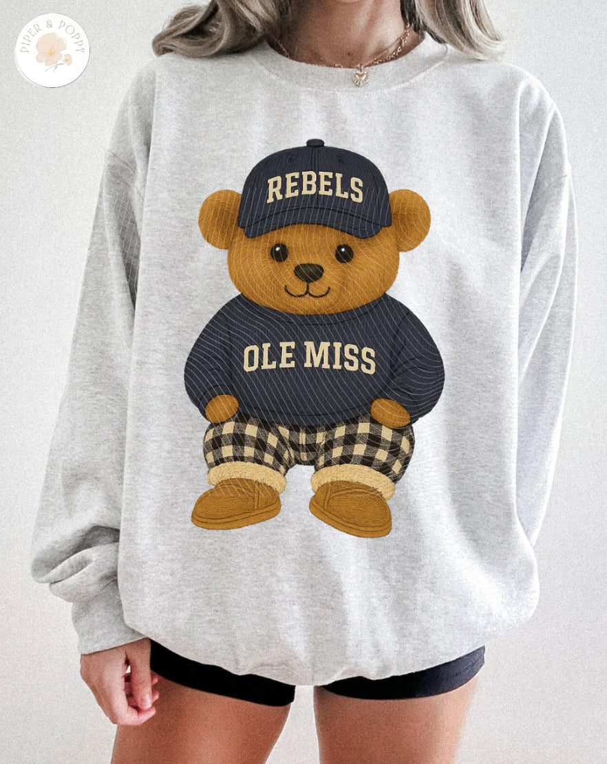 Vintage Ole Miss Teddy Tee or Crew