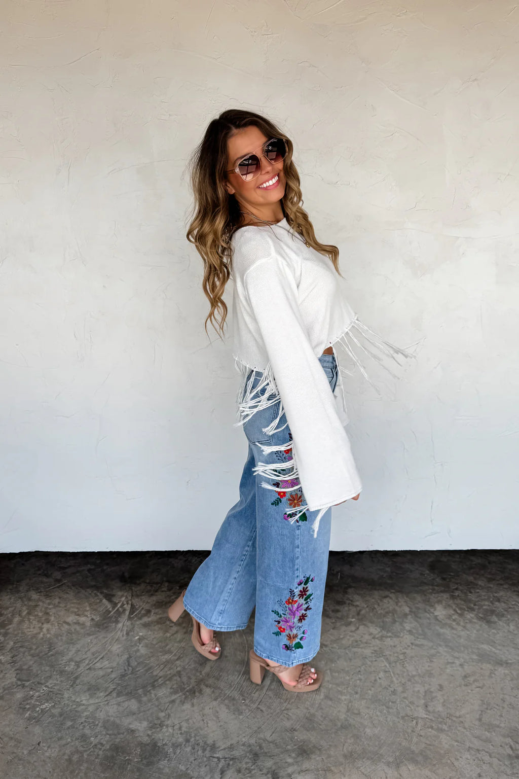 Evie Floral Embroidered Jeans