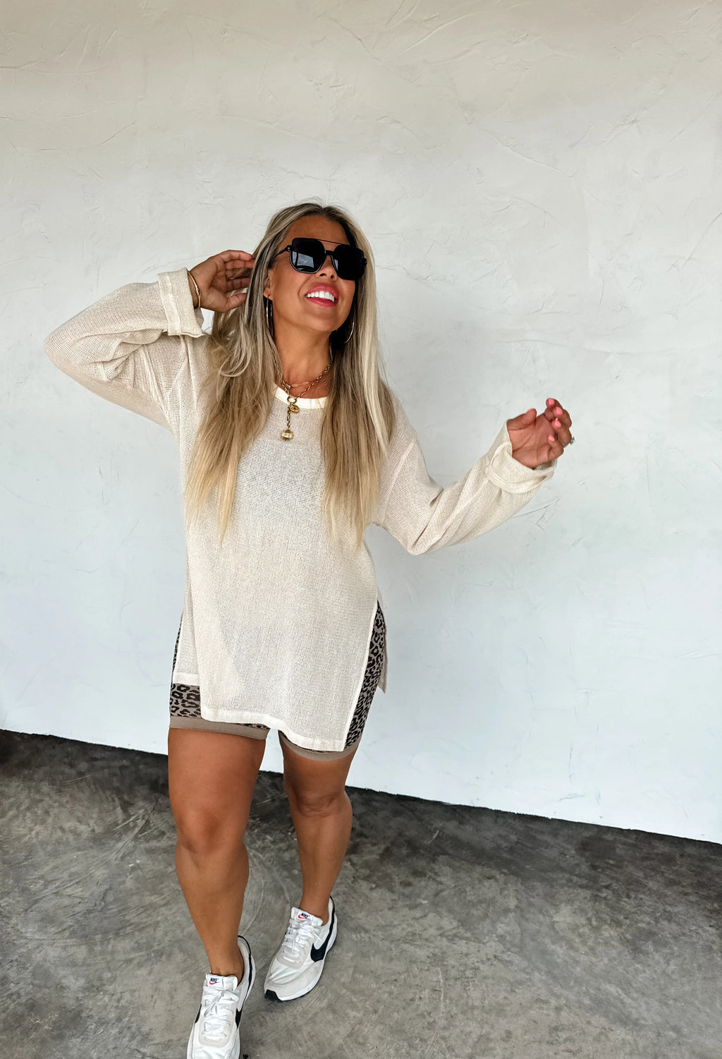 Cheetah Bra & Biker Shorts Set