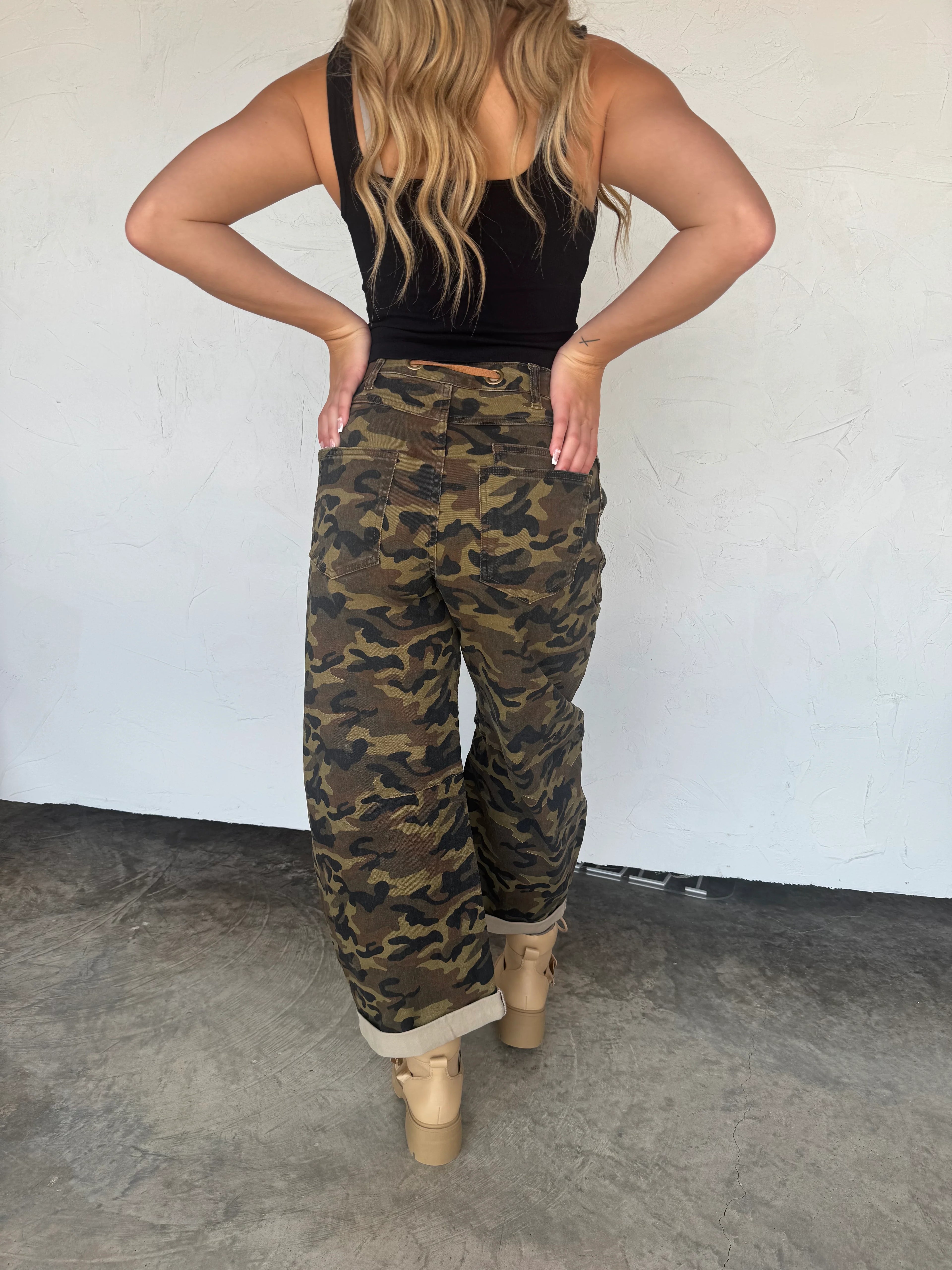 Brogan Camo Barrel Jeans