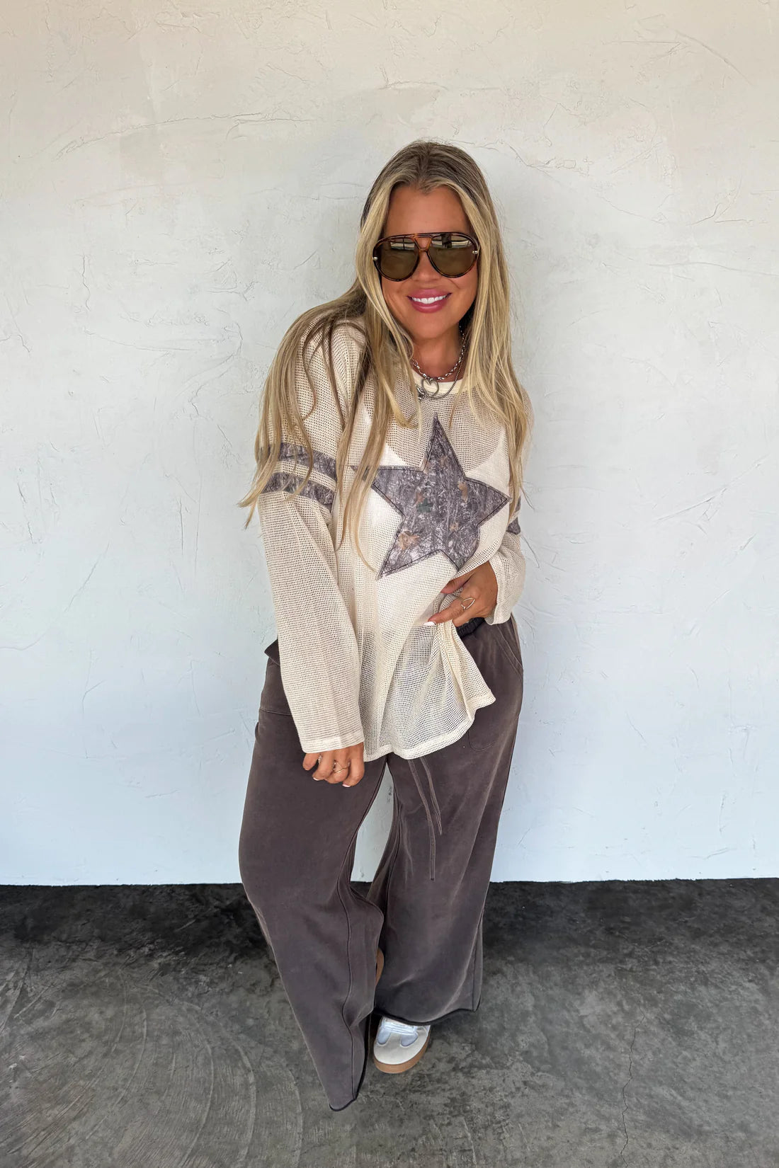 Star Mellow Mesh Cotton Top