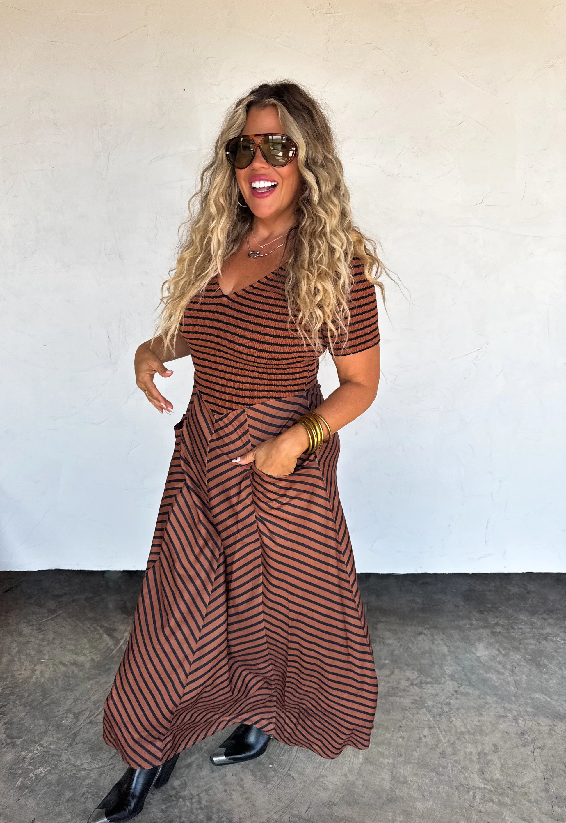 Calista Stripe Dress