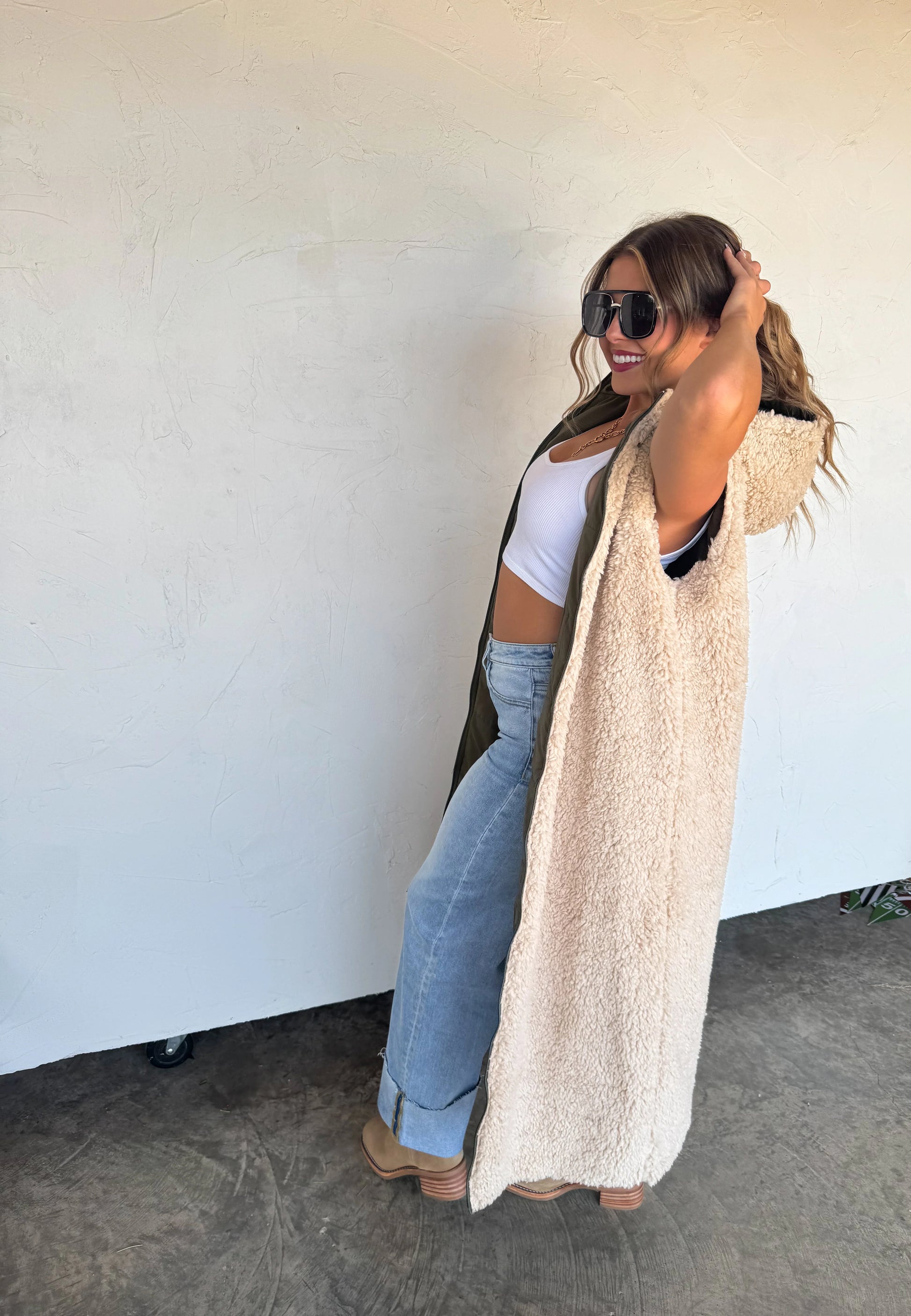 Reversible Sherpa Puffer Vest
