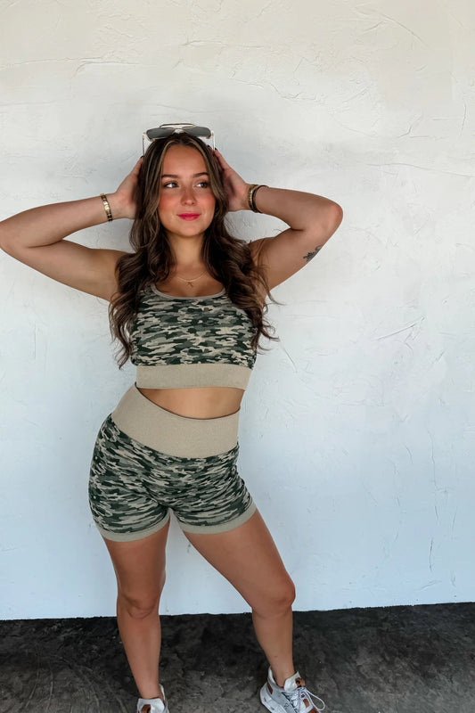 Camo Matching Shorts Set