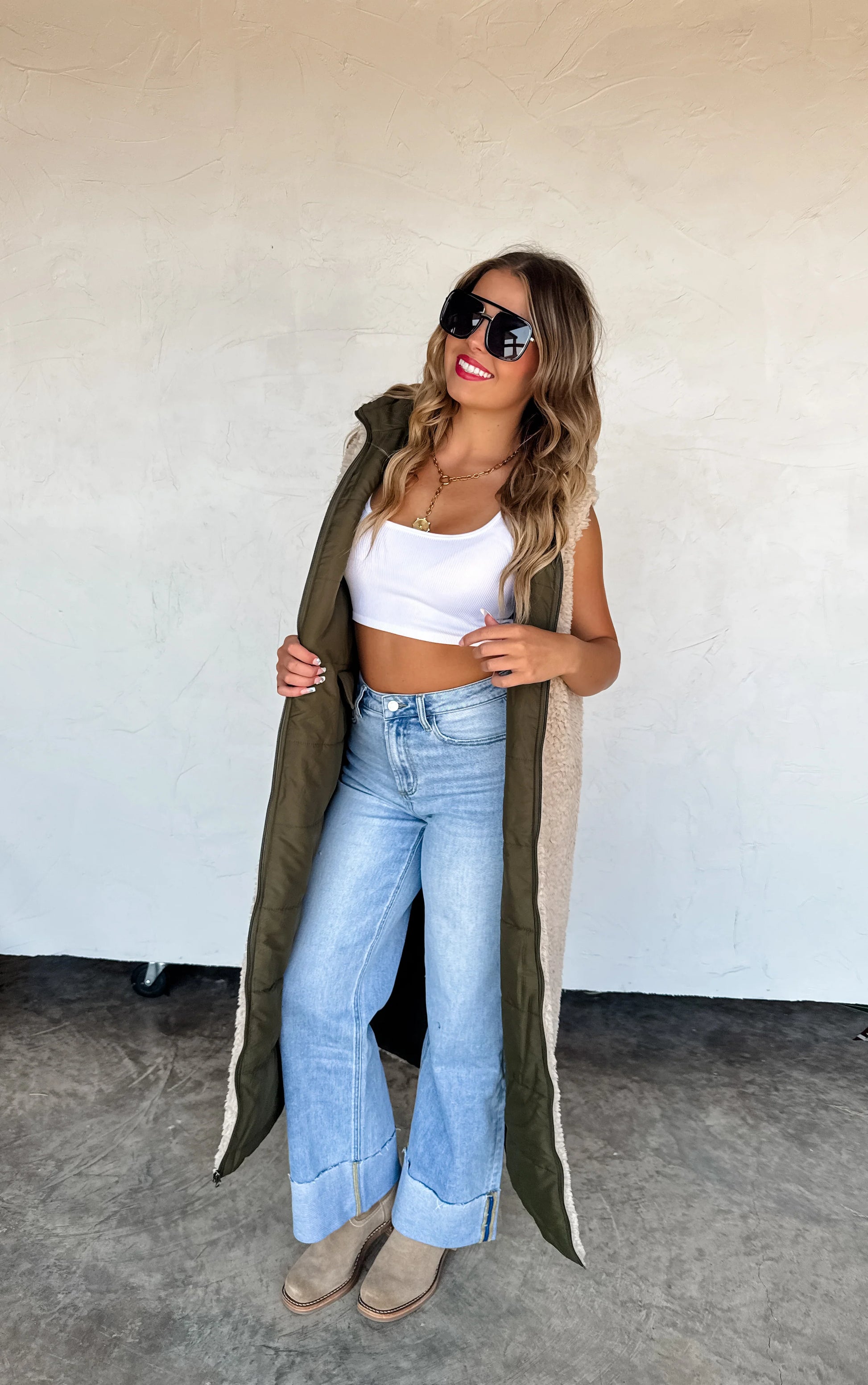 Reversible Sherpa Puffer Vest
