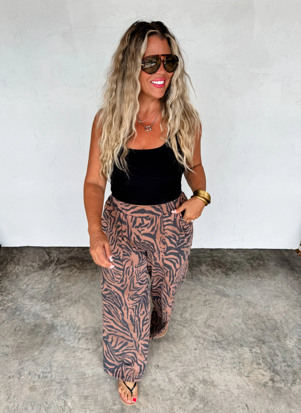 Zebra Haddie Wide Leg Pants
