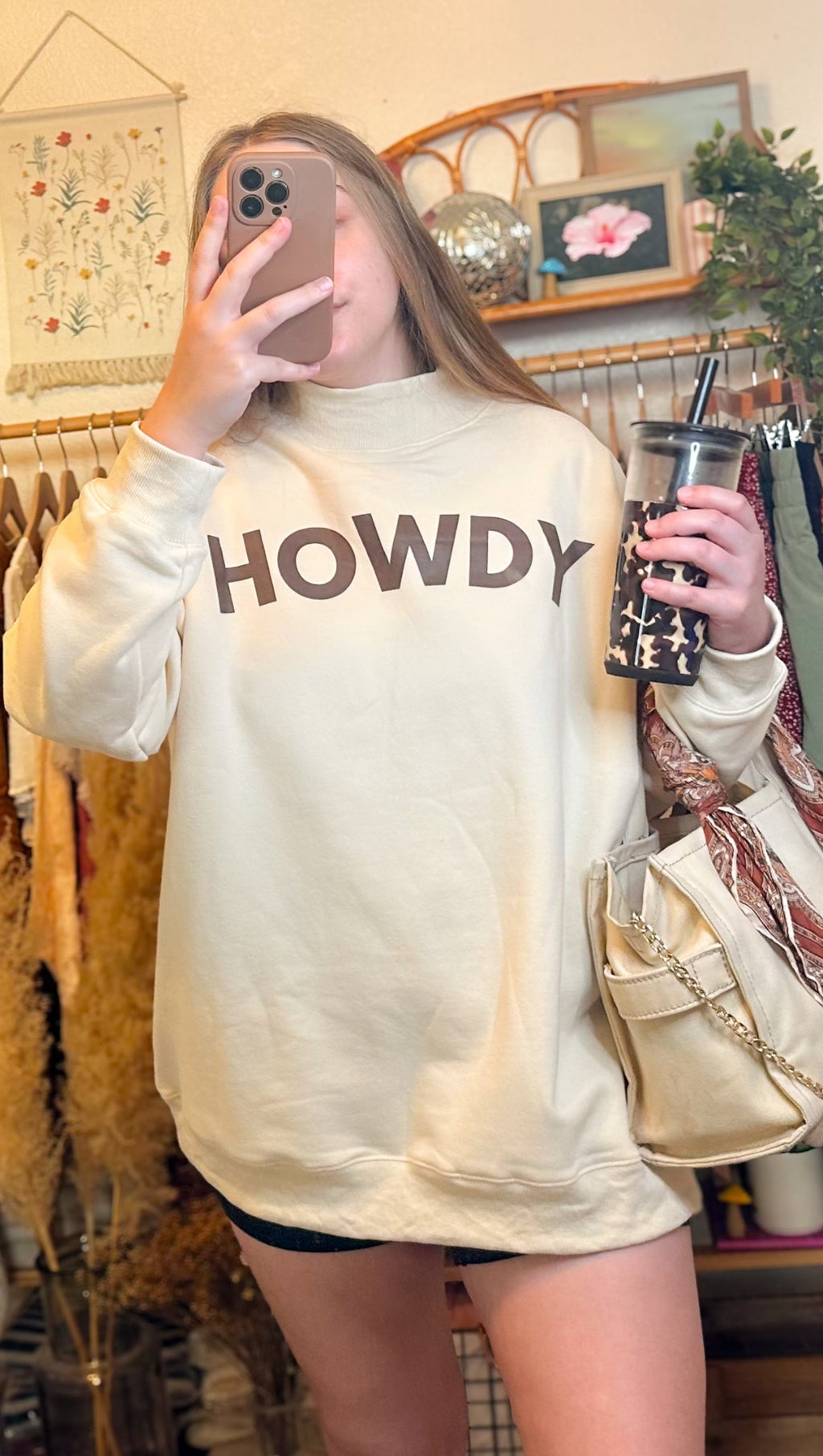 Howdy Mock Neck Pullover