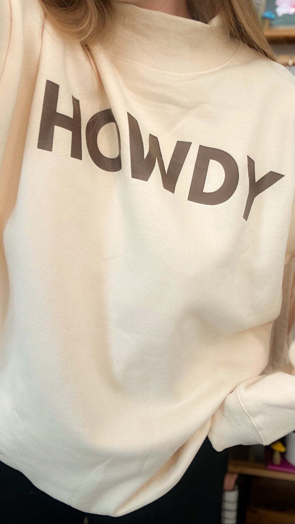 Howdy Mock Neck Pullover
