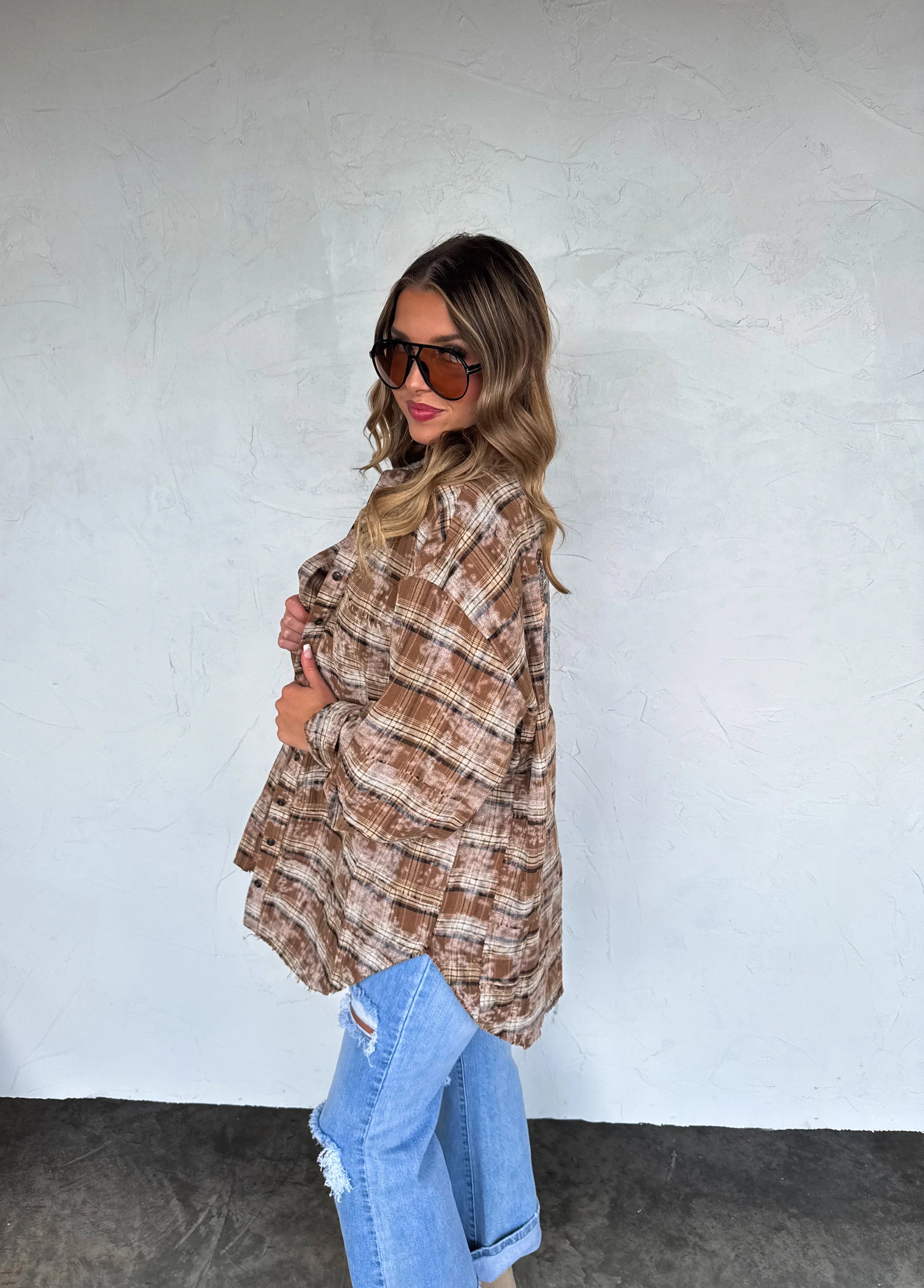 Juniper Bleached Plaid Top
