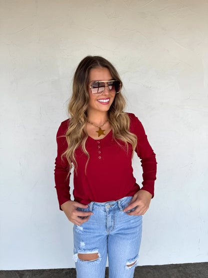 Fall Brooklyn Snap Henley Top