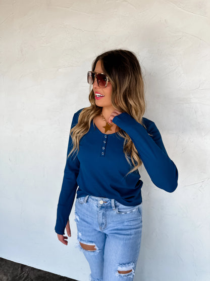 Fall Brooklyn Snap Henley Top