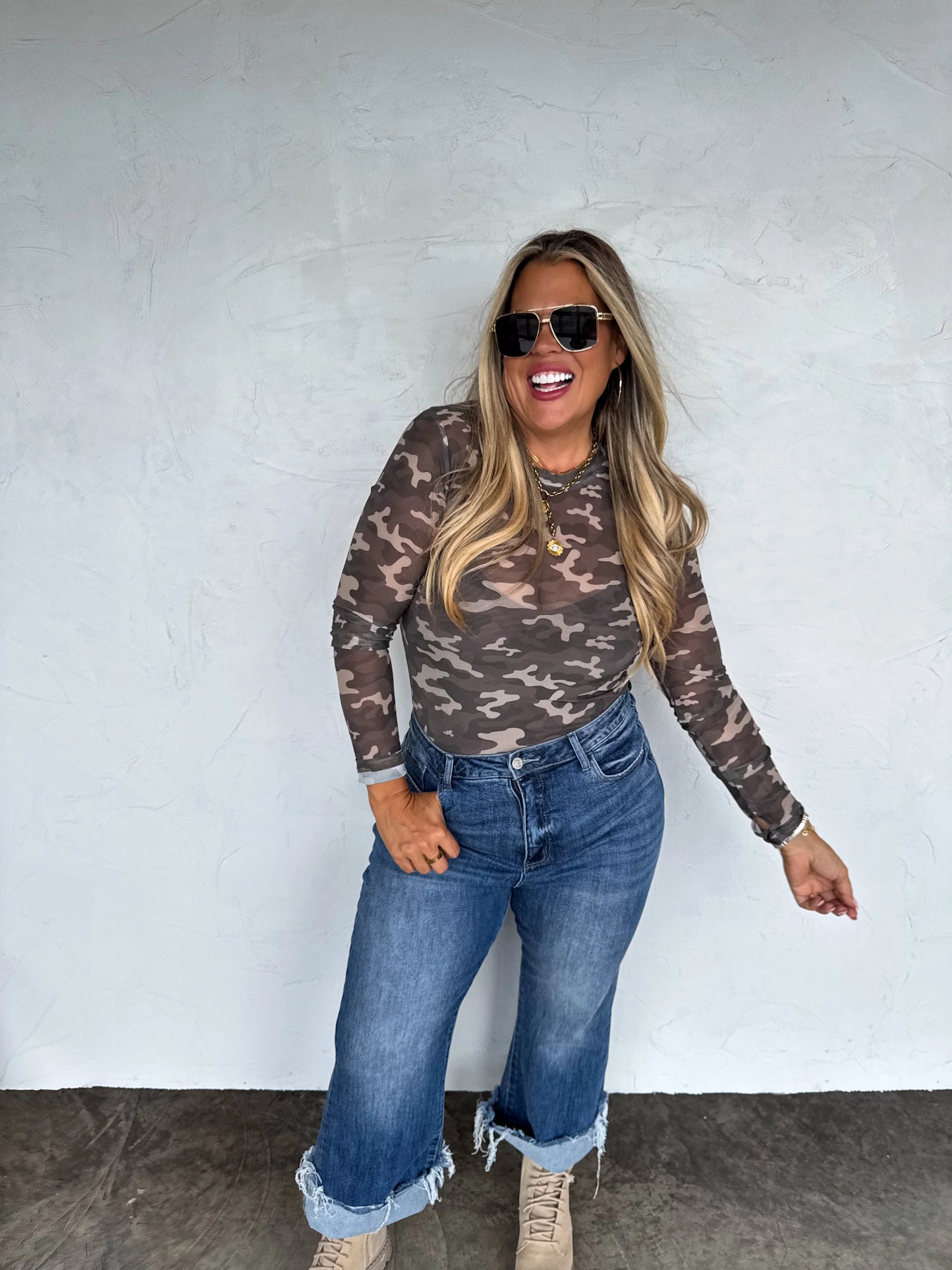 Camo & Cheetah Dress It Up Mesh Top