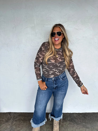 Camo & Cheetah Dress It Up Mesh Top