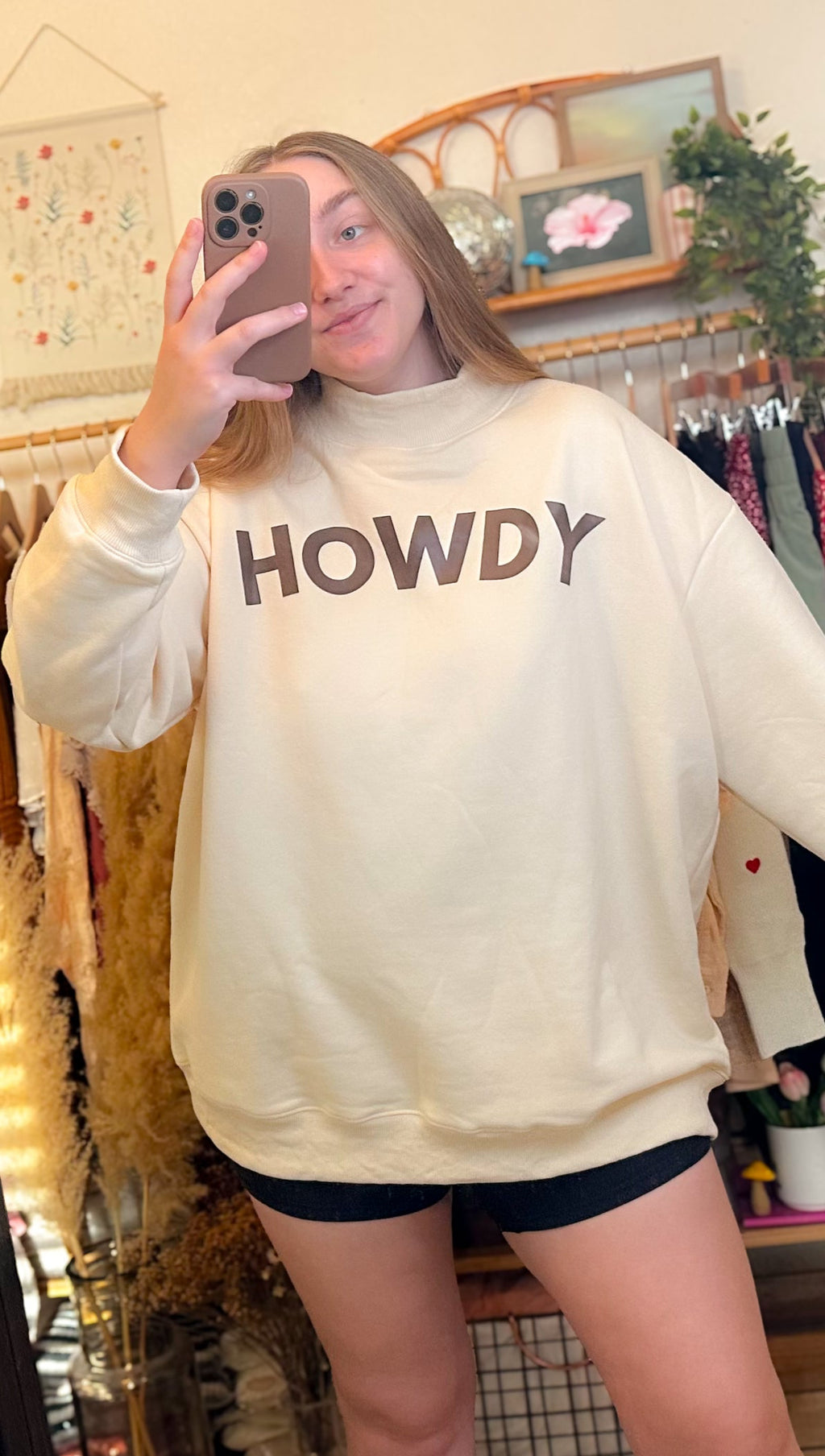 Howdy Mock Neck Pullover