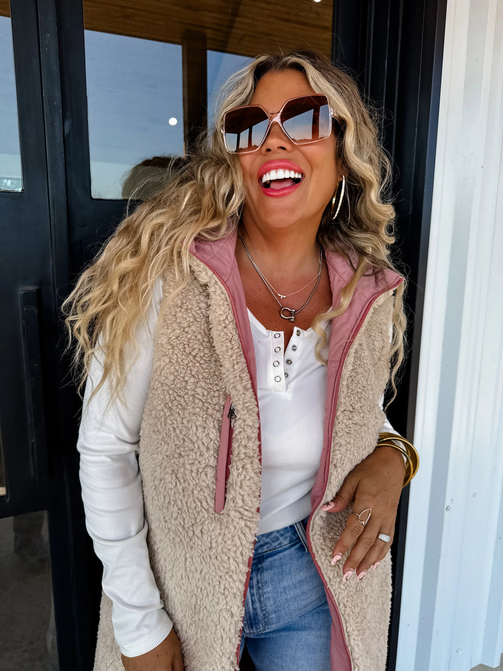 Reversible Sherpa Puffer Vest