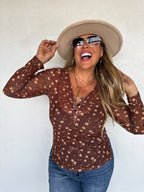 Annie V Neck Mesh Top